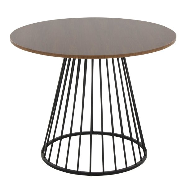 Canary Contemporary Black Metal and Walnut Wood Dining Table 3