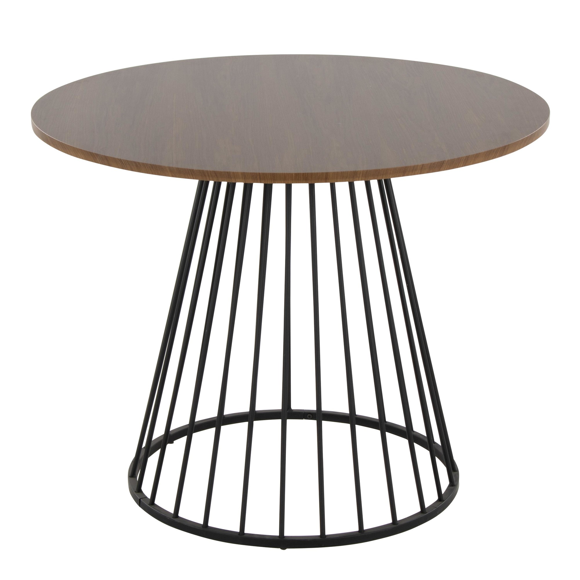 Canary Contemporary Black Metal and Walnut Wood Dining Table 4 Canary Contemporary Black Metal and Walnut Wood Dining Table - Image 4