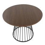 Canary Contemporary Black Metal and Walnut Wood Dining Table 11 Canary Contemporary Black Metal and Walnut Wood Dining Table