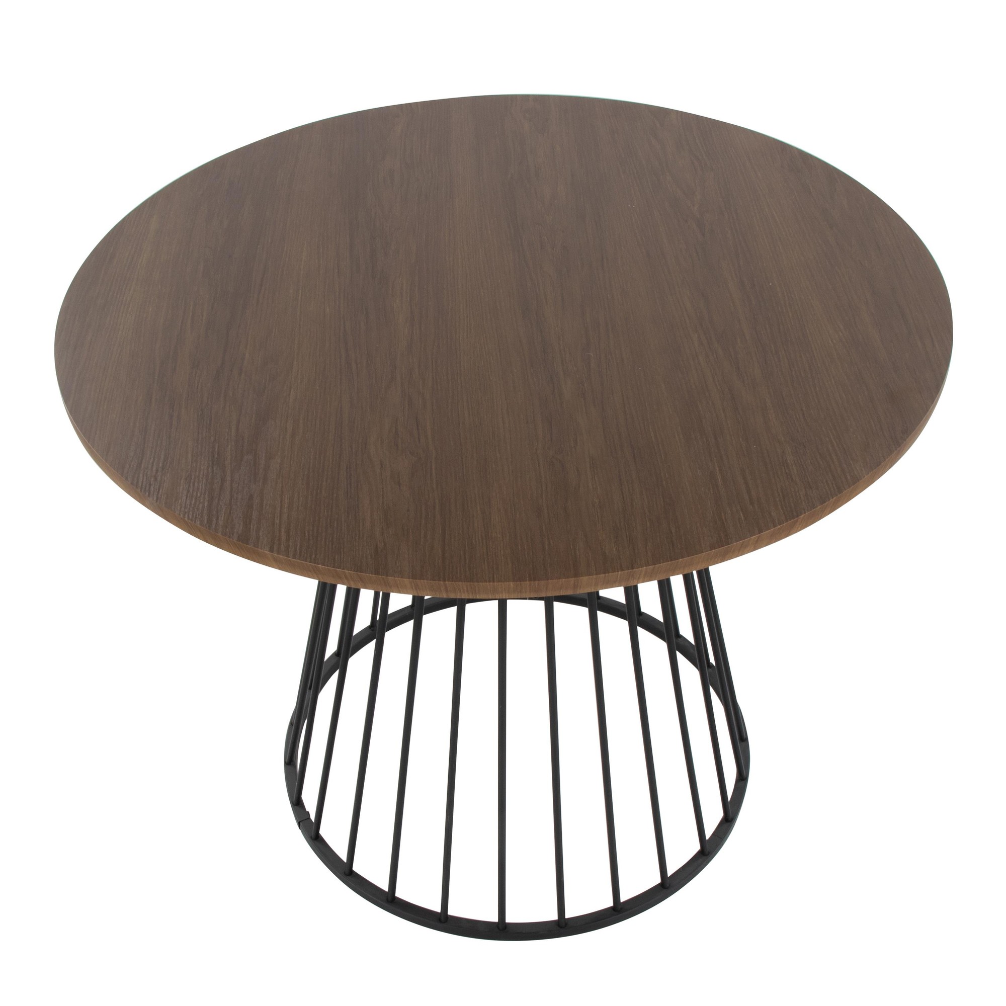 Canary Contemporary Black Metal and Walnut Wood Dining Table 5 Canary Contemporary Black Metal and Walnut Wood Dining Table - Image 5
