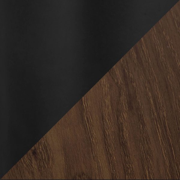 Canary Contemporary Black Metal and Walnut Wood Dining Table 5