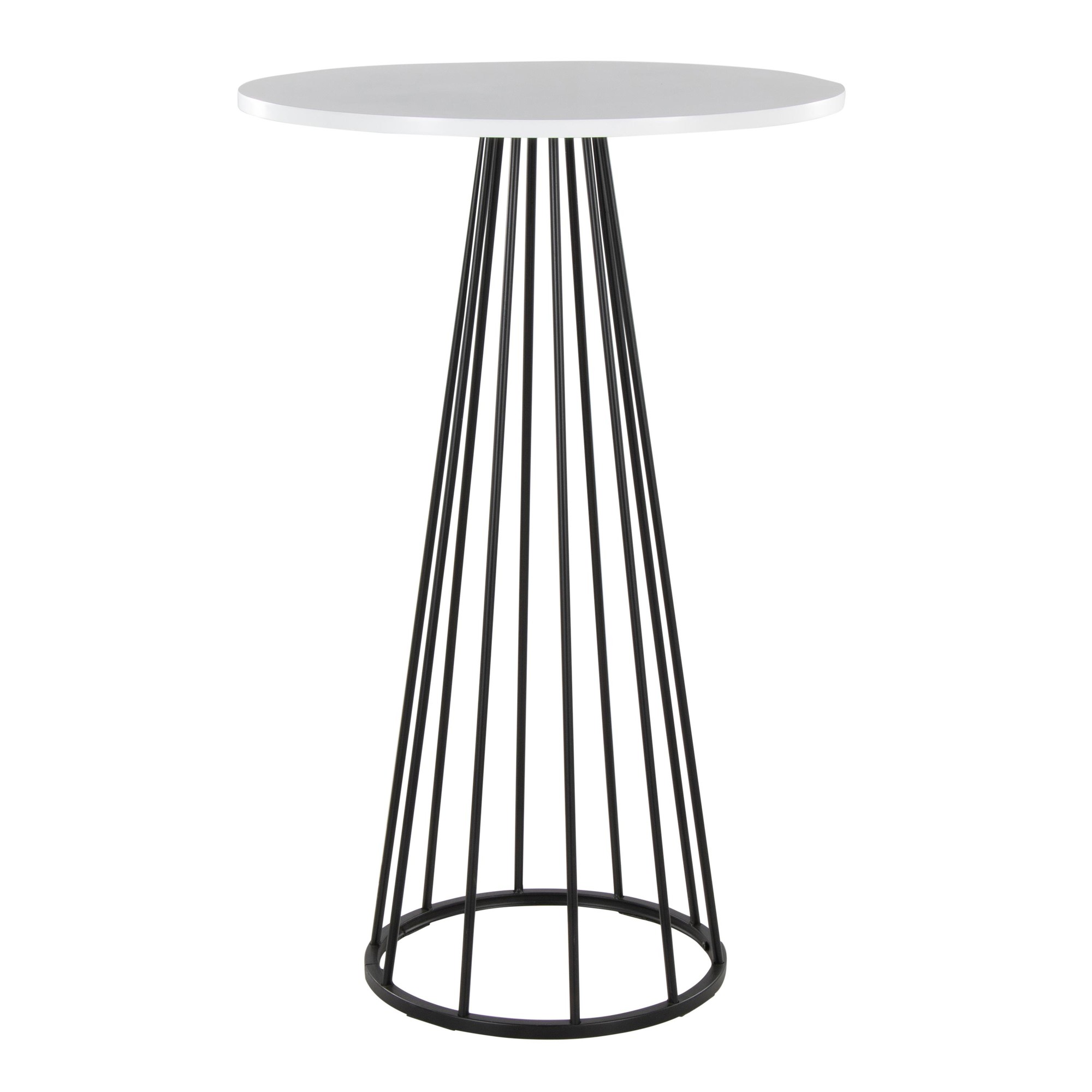 Canary Contemporary Black Metal and White Wood Bar Table 3 Canary Contemporary Black Metal and White Wood Bar Table - Image 3
