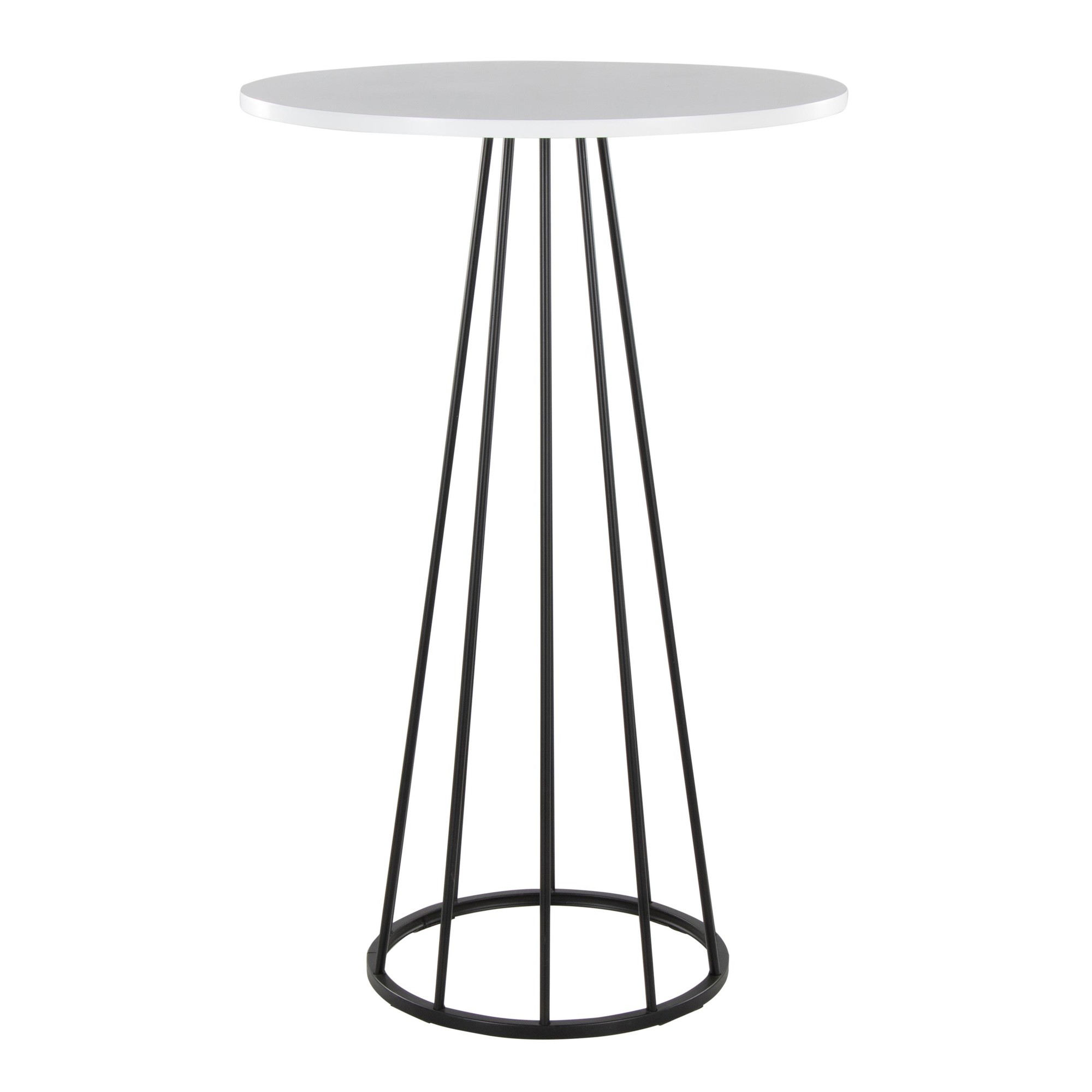 Canary Contemporary Black Metal and White Wood Bar Table 4 Canary Contemporary Black Metal and White Wood Bar Table - Image 4