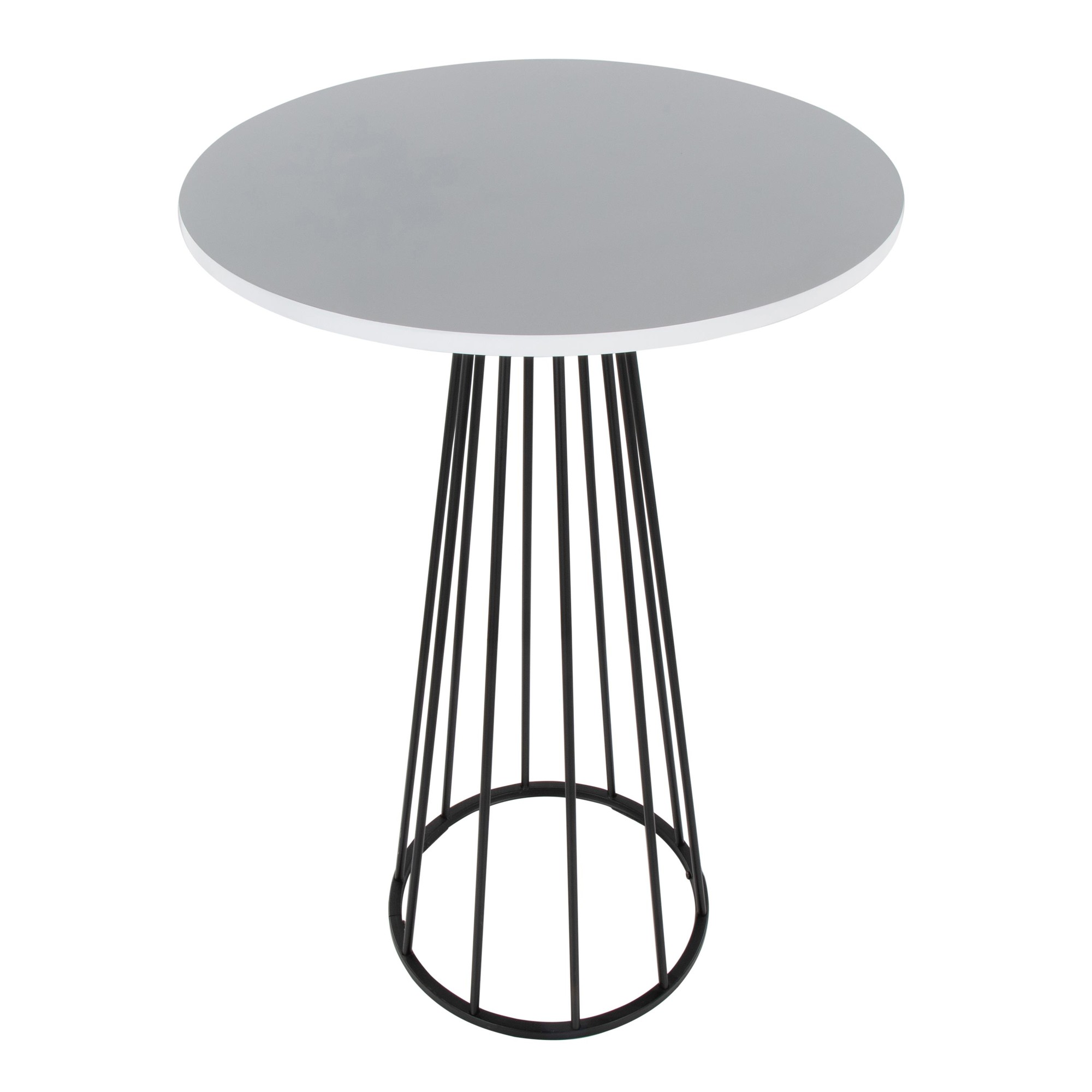 Canary Contemporary Black Metal and White Wood Bar Table 5 Canary Contemporary Black Metal and White Wood Bar Table - Image 5