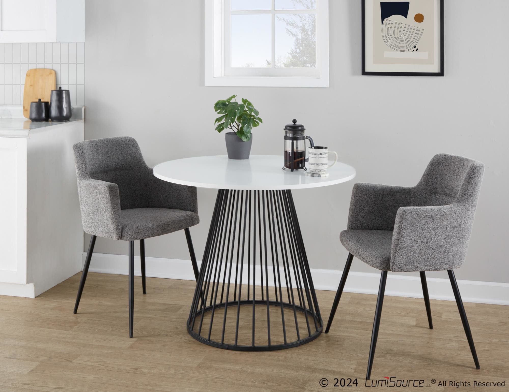 Canary Contemporary Black and White Dining Table 2 Canary Contemporary Black and White Dining Table - Image 2