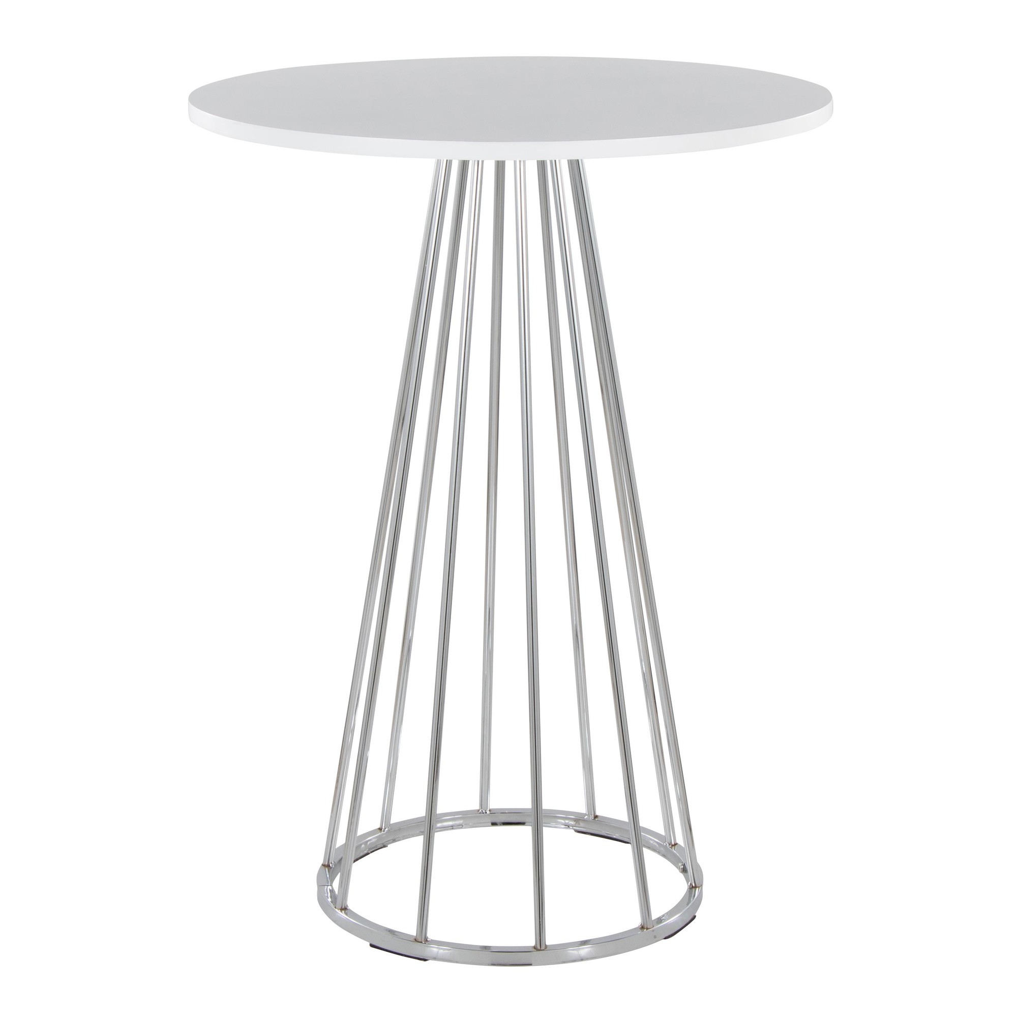 Canary Contemporary Chrome and White Counter Table 3 Canary Contemporary Chrome and White Counter Table - Image 3