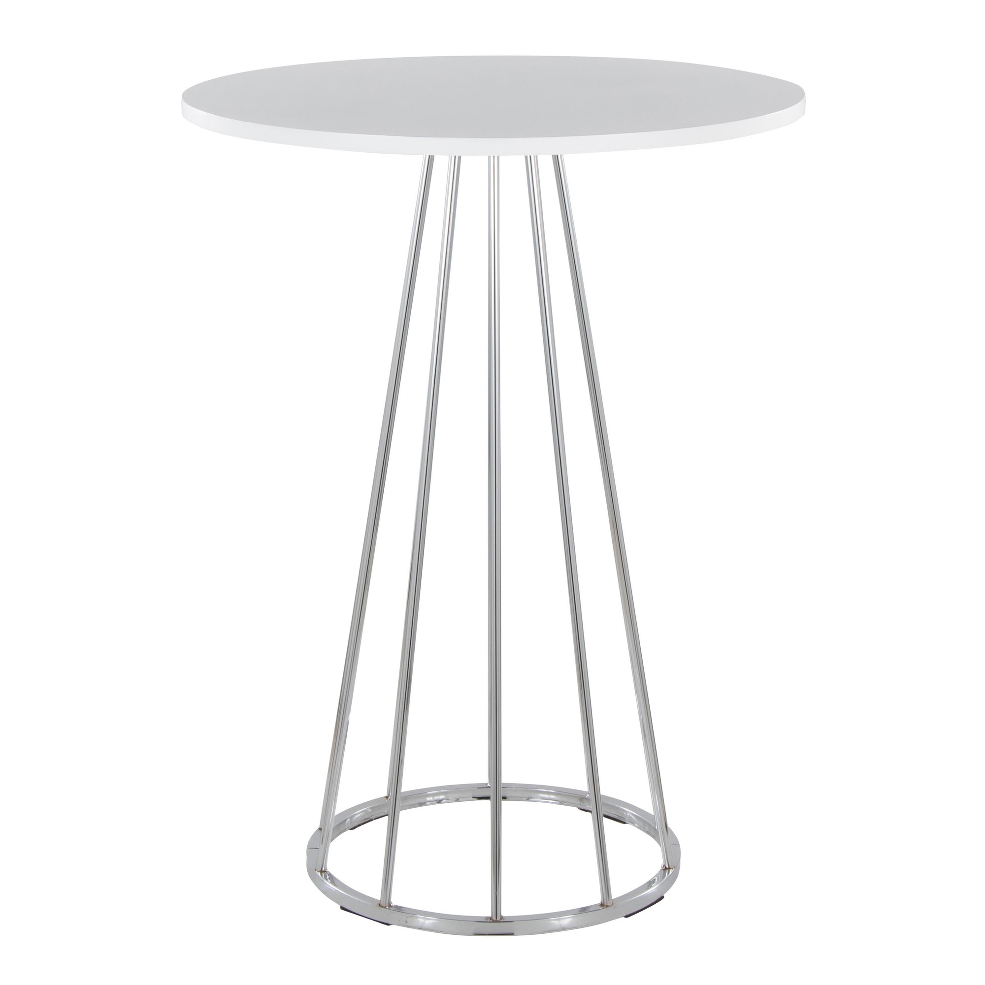 Canary Contemporary Chrome and White Counter Table 4 Canary Contemporary Chrome and White Counter Table - Image 4