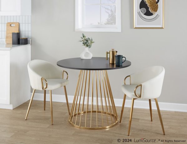 Canary Contemporary Gold and Black Dining Table 1