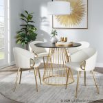 Canary Contemporary Gold and Black Dining Table 7 Canary Contemporary Gold and Black Dining Table