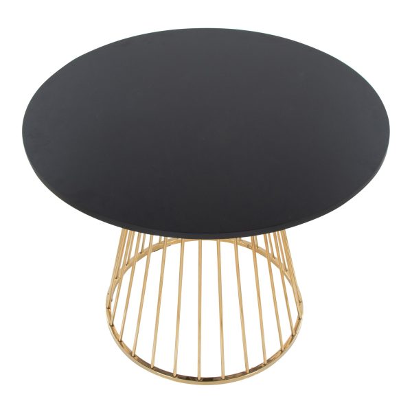 Canary Contemporary Gold and Black Dining Table 4