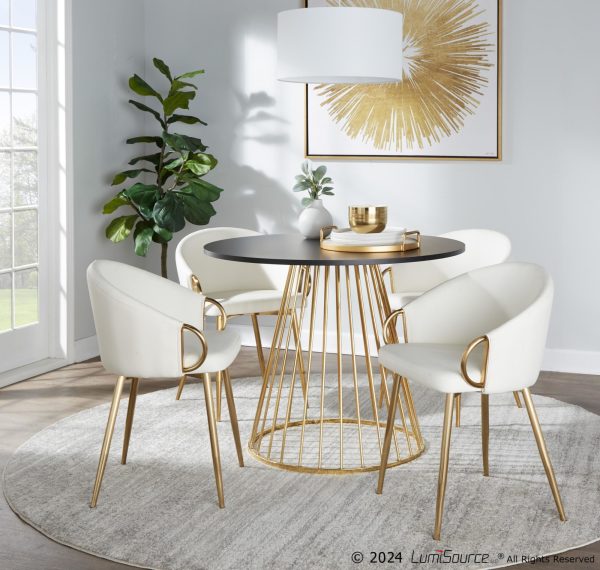 Canary Contemporary Gold and Black Dining Table