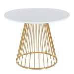 Canary Contemporary Gold and White Dining Table