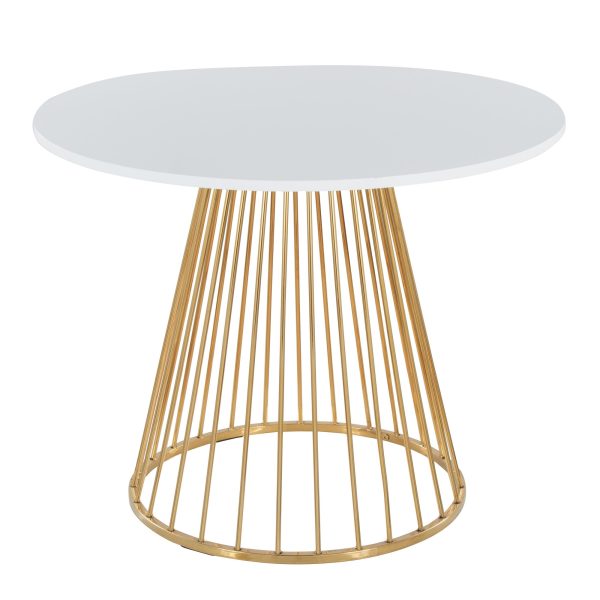 Canary Contemporary Gold and White Dining Table 2