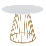 Canary Contemporary Gold and White Dining Table