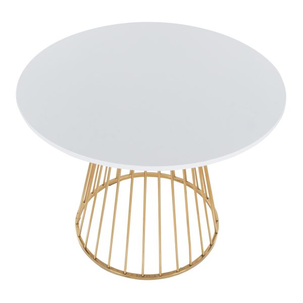 Canary Contemporary Gold and White Dining Table 4
