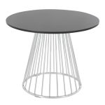 Canary Contemporary Round Dining Table Silver and Black 7 Canary Contemporary Round Dining Table Silver and Black