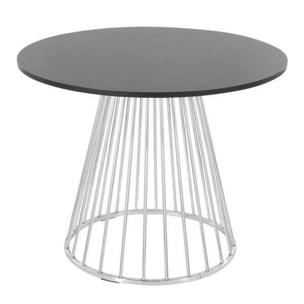 Canary Contemporary Round Dining Table Silver and Black 1