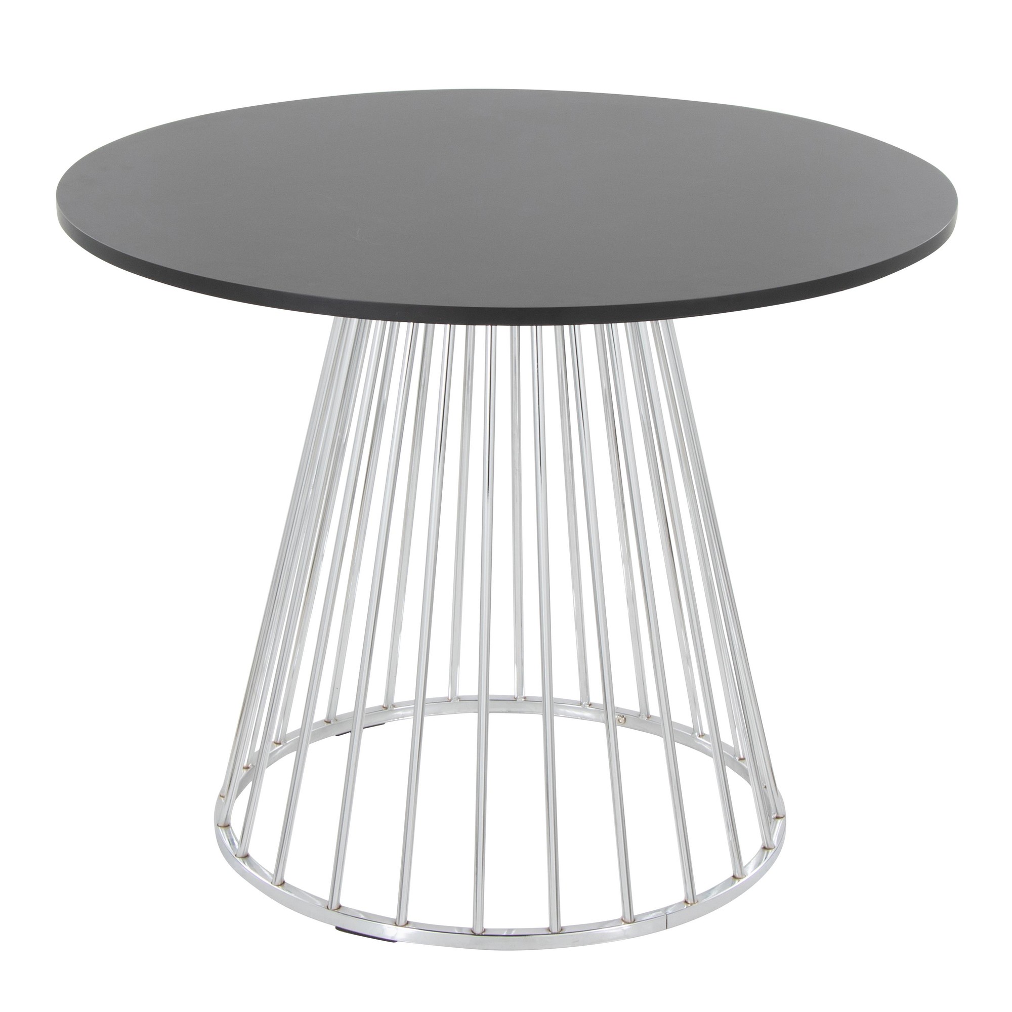 Canary Contemporary Round Dining Table Silver and Black 2 Canary Contemporary Round Dining Table Silver and Black - Image 2