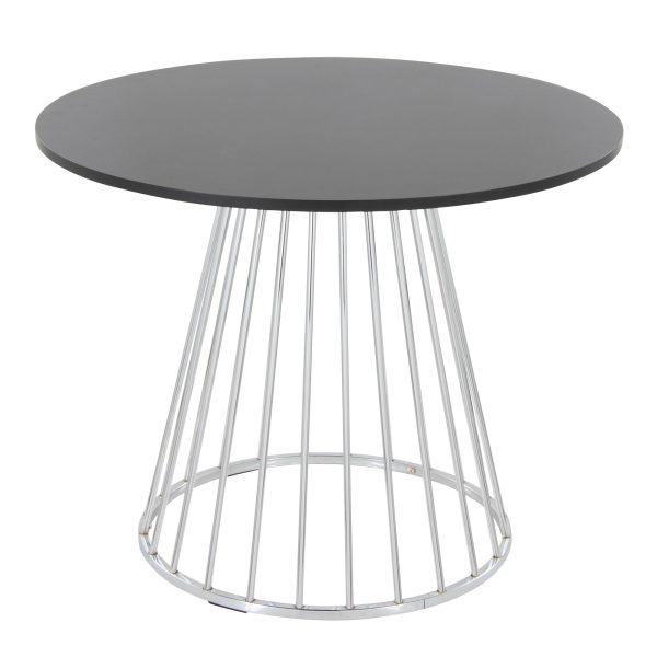 Canary Contemporary Round Dining Table Silver and Black 2
