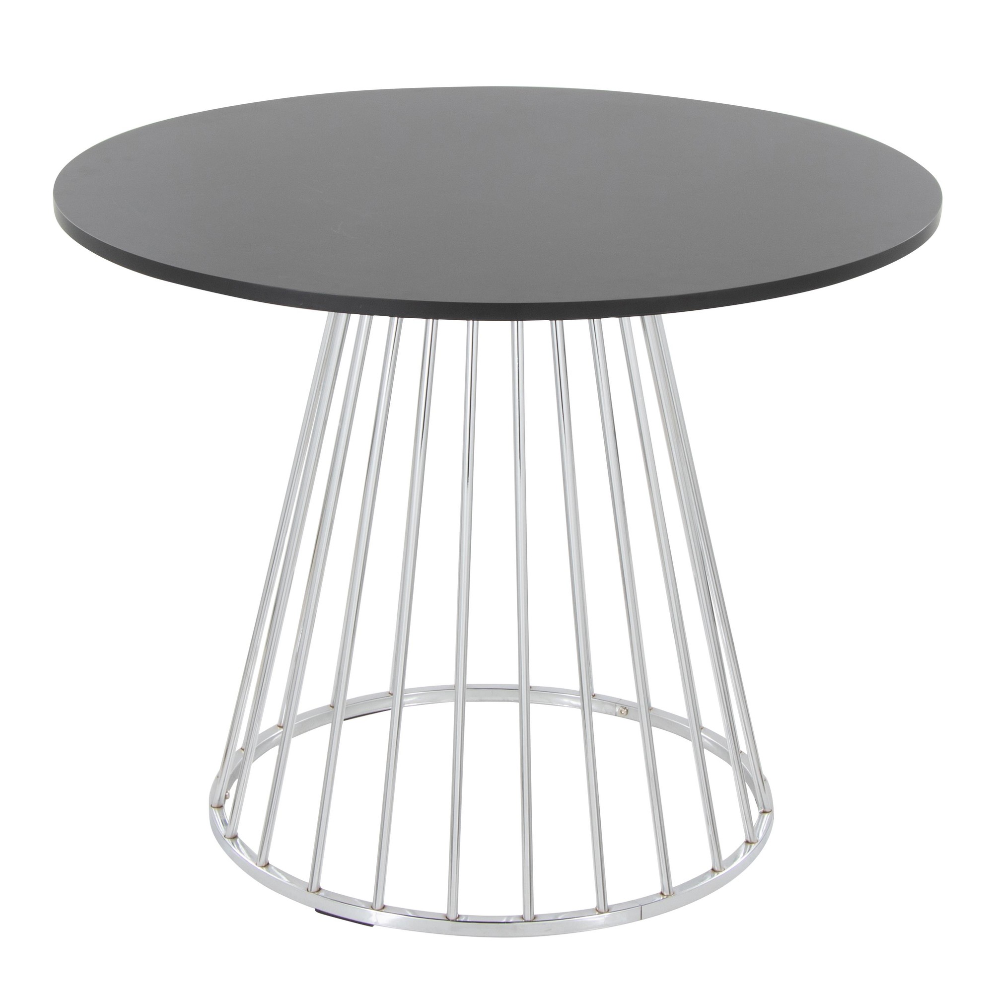 Canary Contemporary Round Dining Table Silver and Black 3 Canary Contemporary Round Dining Table Silver and Black - Image 3