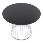 Canary Contemporary Round Dining Table Silver and Black 9 Canary Contemporary Round Dining Table Silver and Black