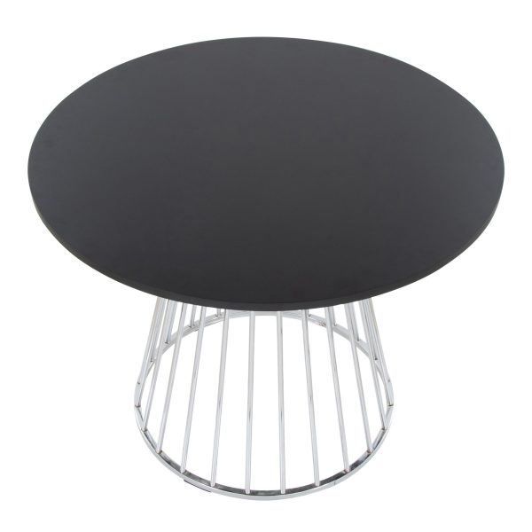 Canary Contemporary Round Dining Table Silver and Black 3