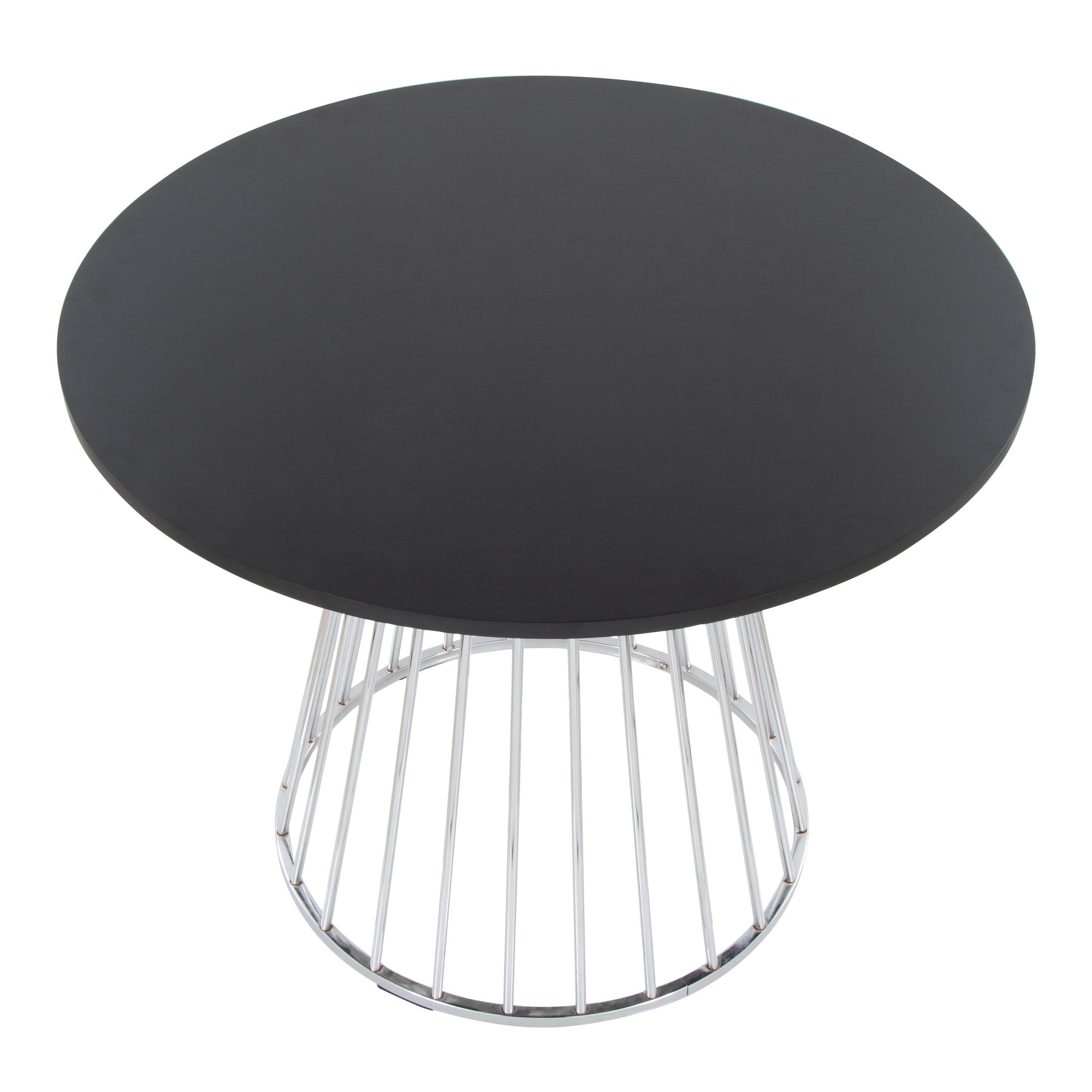 Canary Contemporary Round Dining Table Silver and Black 4 Canary Contemporary Round Dining Table Silver and Black - Image 4