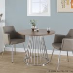 Canary Contemporary Silver and Walnut Round Dining Table 7 Canary Contemporary Silver and Walnut Round Dining Table