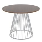 Canary Contemporary Silver and Walnut Round Dining Table 9 Canary Contemporary Silver and Walnut Round Dining Table