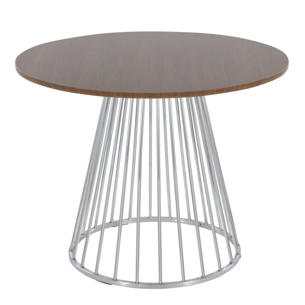 Canary Contemporary Silver and Walnut Round Dining Table 2