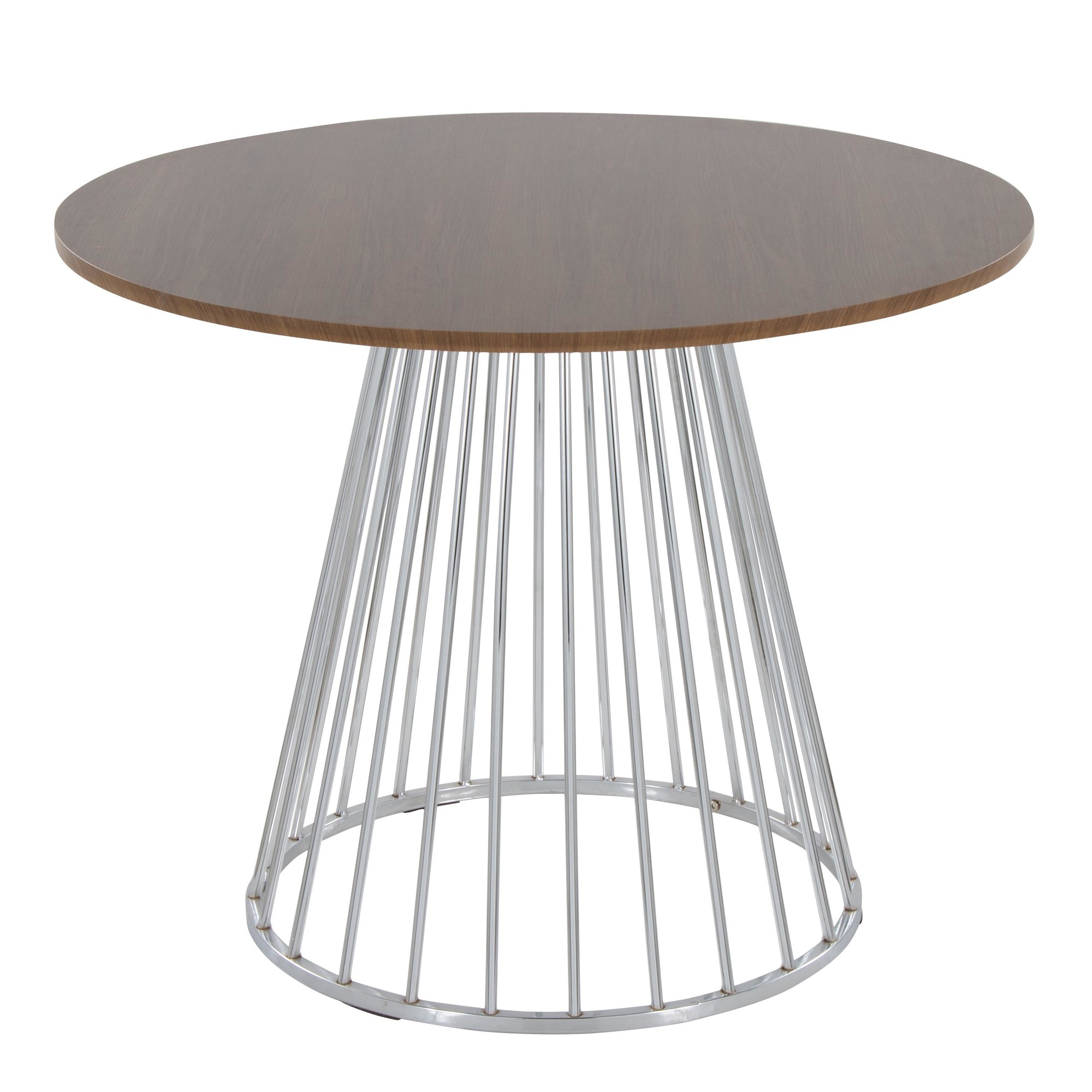 Canary Contemporary Silver and Walnut Round Dining Table 3 Canary Contemporary Silver and Walnut Round Dining Table - Image 3