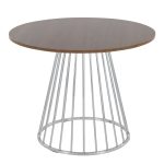 Canary Contemporary Silver and Walnut Round Dining Table 10 Canary Contemporary Silver and Walnut Round Dining Table