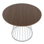 Canary Contemporary Silver and Walnut Round Dining Table 11 Canary Contemporary Silver and Walnut Round Dining Table