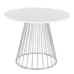 Canary Contemporary Silver and White Round Dining Table 9 Canary Contemporary Silver and White Round Dining Table