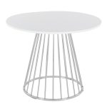 Canary Contemporary Silver and White Round Dining Table 10 Canary Contemporary Silver and White Round Dining Table