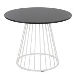Canary Contemporary White Metal and Black MDF Dining Table 6 Canary Contemporary White Metal and Black MDF Dining Table