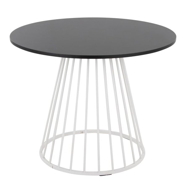 Canary Contemporary White Metal and Black MDF Dining Table 1