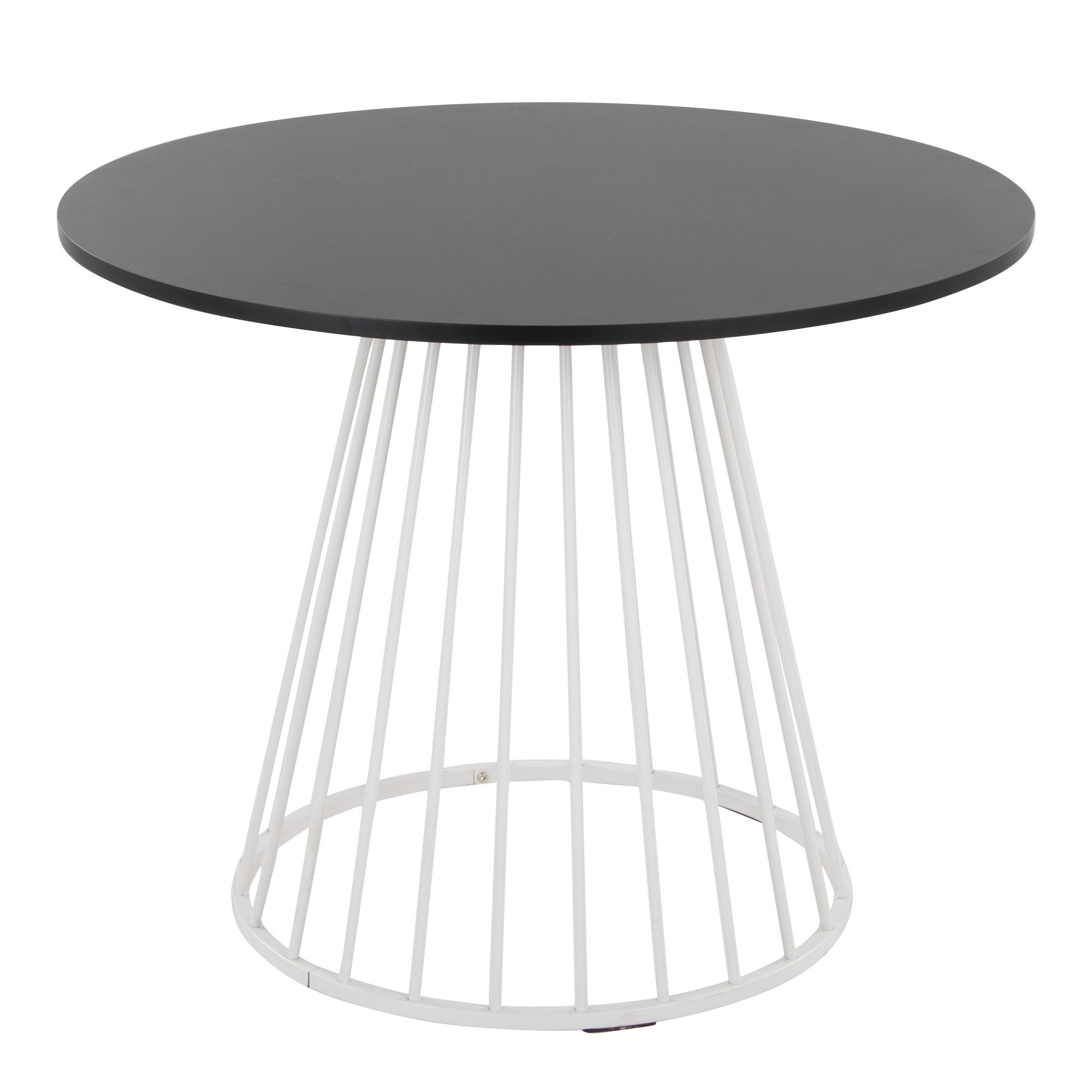 Canary Contemporary White Metal and Black MDF Dining Table 2 Canary Contemporary White Metal and Black MDF Dining Table - Image 2