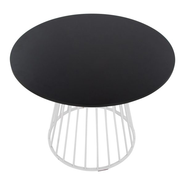 Canary Contemporary White Metal and Black MDF Dining Table 2