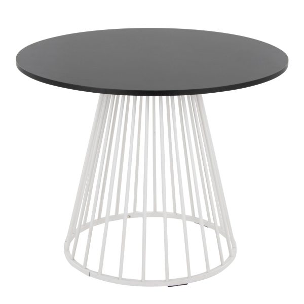 Canary Contemporary White Metal and Black MDF Dining Table