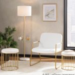 Canary Gold Metal Cream Velvet Contemporary Nesting Ottomans 7 Canary Gold Metal Cream Velvet Contemporary Nesting Ottomans