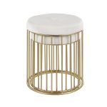 Canary Gold Metal Cream Velvet Contemporary Nesting Ottomans 11 Canary Gold Metal Cream Velvet Contemporary Nesting Ottomans