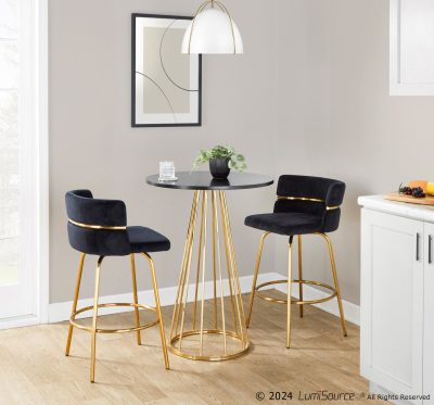Canary Gold and Black Contemporary Counter Table