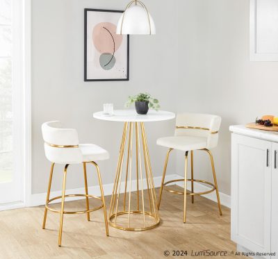 Canary Gold and White Contemporary Counter Table