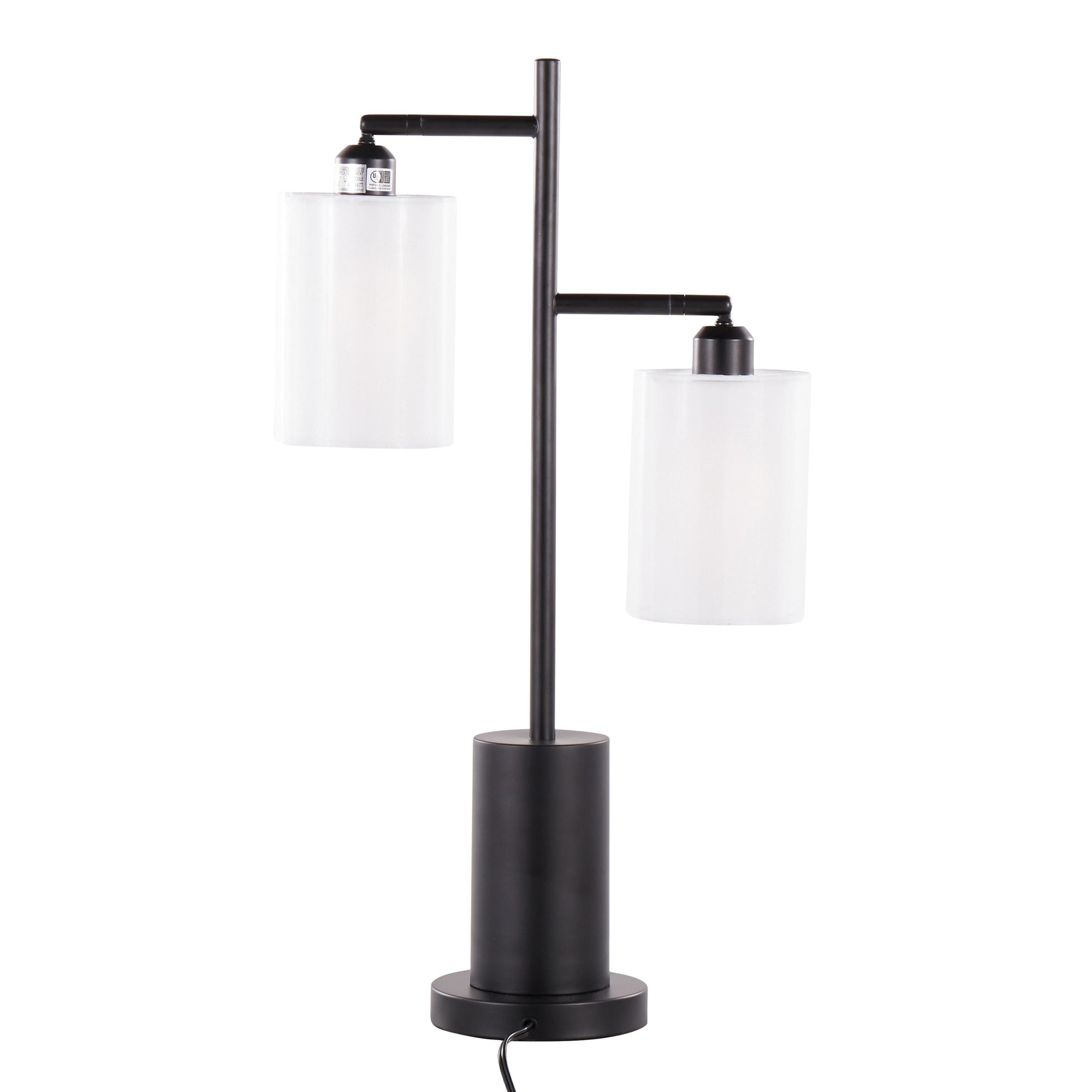 Cannes Contemporary Black Metal Two-Light Table Lamp 5 Cannes Contemporary Black Metal Two-Light Table Lamp - Image 5