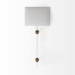 Cantabria 12x30 White Shade Brass/Acrylic Wall Sconce