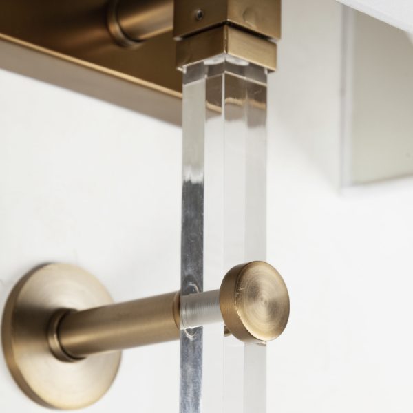 Cantabria 12x30 White Shade BrassAcrylic Wall Sconce 4