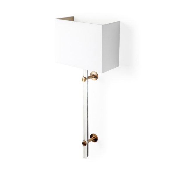 Cantabria 12x30 White Shade BrassAcrylic Wall Sconce