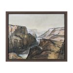 Canyon View by Mercana Studio a Hand Embelished Textured Framed Art Print Matted under Glass