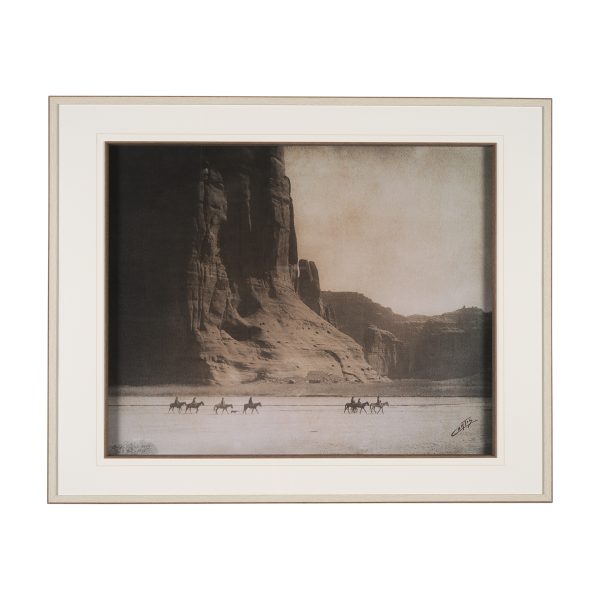 Canyon de Chelly by Edward Sheriff Curtis Hand Embelished Framed Art Print Matted under Glass